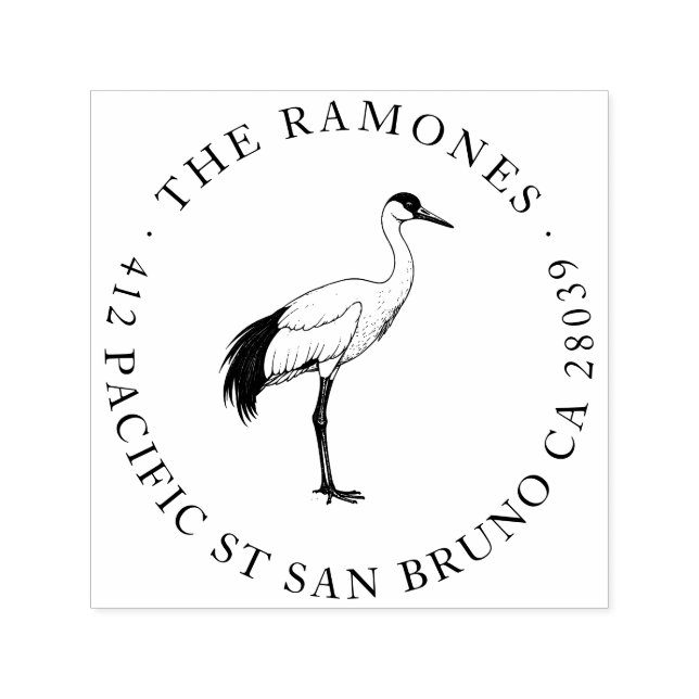 Elegante Rücksendeadresse der Rotkronenkrane Permastempel (Design)