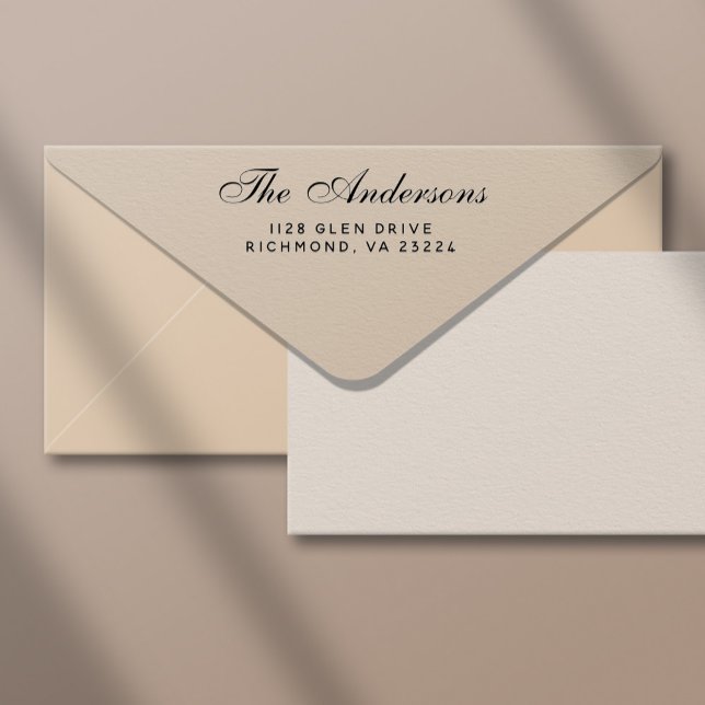 Elegante Rücksendeadresse für den Namen von Skript Gummistempel (Von Creator hochgeladen)