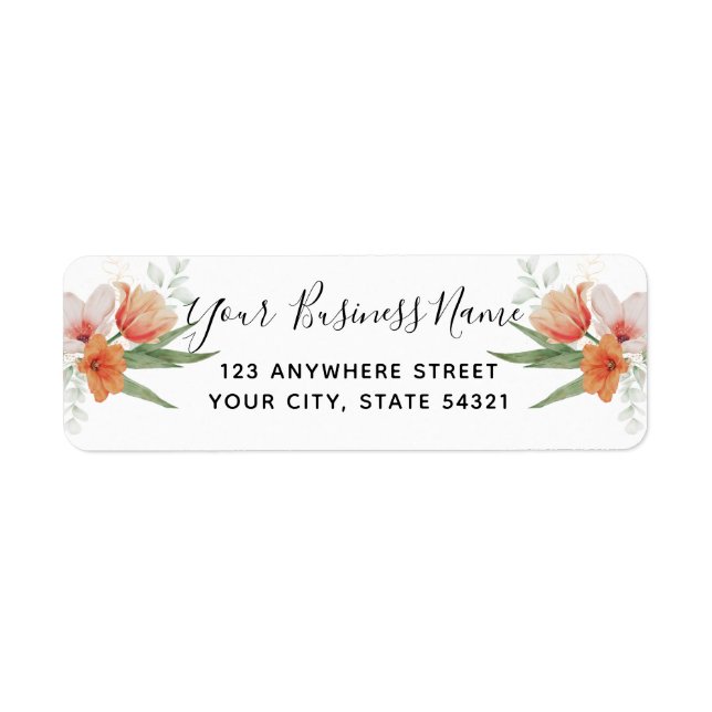 Elegante Rücksendeadresse für Wasserfarben (Vorne)