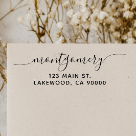 Elegante Rücksendeadresse Kalligrafie Selbstfärbun Permastempel