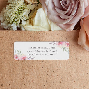 Elegante Rücksendeadresse mit blühenden Individuel