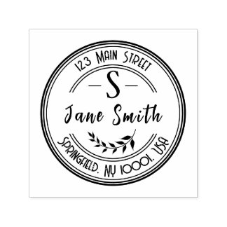 Elegante Rücksendeadresse Selbstfarbige Gummi-Brie Permastempel