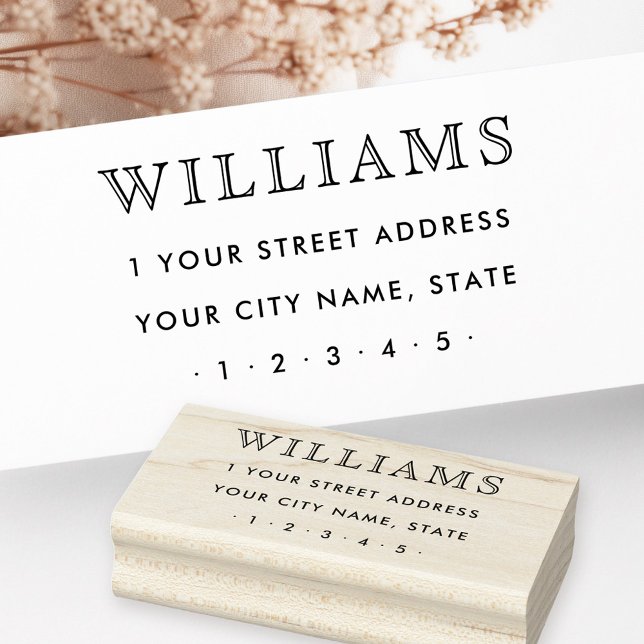 Elegante Rücksendeadresse von Familiennamen Gummistempel (Elegant family name surname return address rubber stamp)
