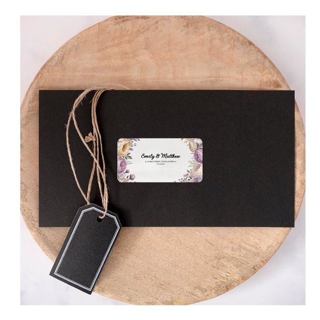 Elegante Rücksendeadressen-Aufkleber des Blumendes Adressaufkleber (Von Creator hochgeladen)