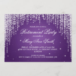 Elegante Ruhestands-Party-Nacht blenden Lila Einladung
