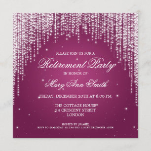 Elegante Ruhestands-Party-Nacht blenden Rosa Einladung