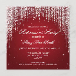 Elegante Ruhestands-Party-Nacht blenden Rot Einladung
