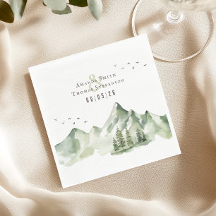 Elegante, ruhige grüne Berglandschaft Serviette