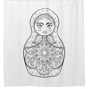 Elegante russische Puppe Duschvorhang