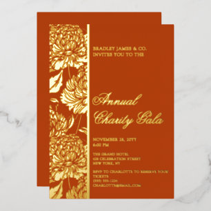 Elegante Rust Botanische Charity-Event-Gala-Party Folieneinladung