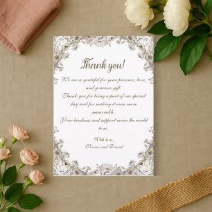 Elegante Rustic Boho Floral Wedding Dankeschön Kar Dankeskarte