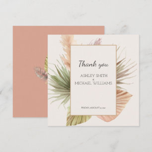 Elegante Rustic Boho Floral Wedding Dankeskarte