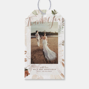 Elegante Rustic Boho Pampas Geschenk Tag Geschenkanhänger