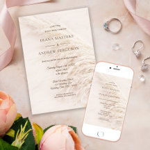 Elegante Rustic Boho Pampas Grass Wedding