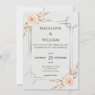 Elegante Rustic Boho Wildblumen Hochzeit Save The Date