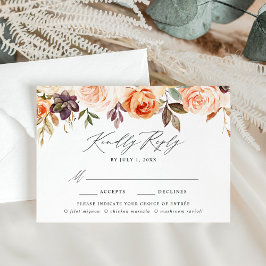 Elegante Rustic Fall Floral UAWG RSVP Karte