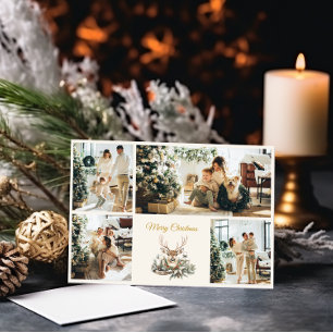 Elegante Rustic Noël Weihnachtsfotokarte Feiertagskarte