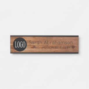 Elegante Rustic Wood Logo Office Türschilder Türschild