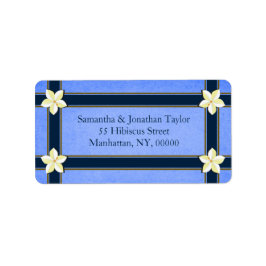 Elegante Rustikal Blue Floral Rücksendeadressen-Au Adressaufkleber