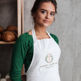 Elegante Rustikale Bäckerei Whisk Logo Erwachsene  Schürze