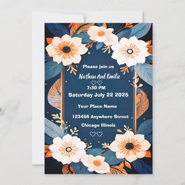 Elegante rustikale Blume Flat Danke Karte (Vorderseite)