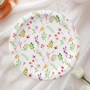 Elegante rustikale Blumen-Garten-Baby-Party Pappteller