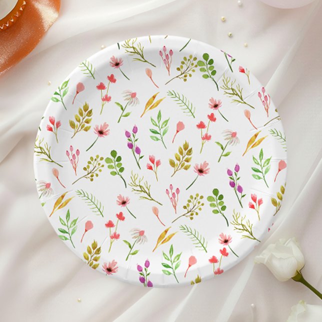 Elegante rustikale Blumen-Garten-Baby-Party Pappteller (Von Creator hochgeladen)
