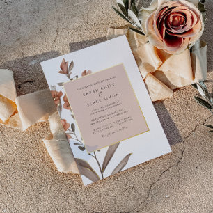 Elegante rustikale Blumen-Hochzeitseinladung mit G Folieneinladung