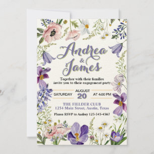Elegante Rustikale Blumen Hochzeitsparty Einladung