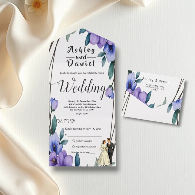 Elegante Rustikale Blumenzeremonie All In One Einladung (Von Creator hochgeladen)