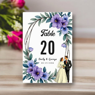 Elegante Rustikale Blumenzeremonie Tischnummer