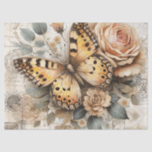 Elegante rustikale Blütenschmetterlinge Vintage De