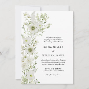 Elegante Rustikale Boho Grünpflanzen Hochzeitseinl Einladung