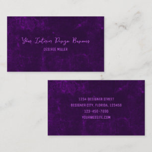 Elegante rustikale dunkle Lila Vintage Textur Visitenkarte
