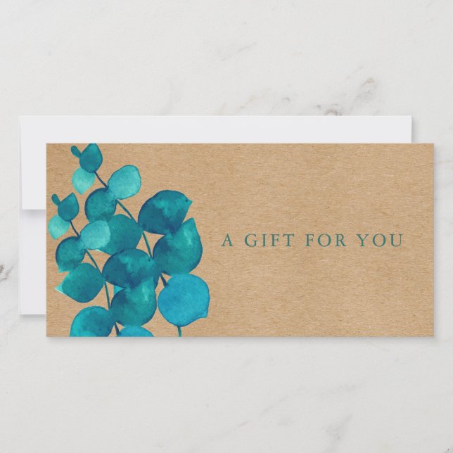 Elegante rustikale Eukalyptus-Blätter Geschenkguts (Vorderseite)