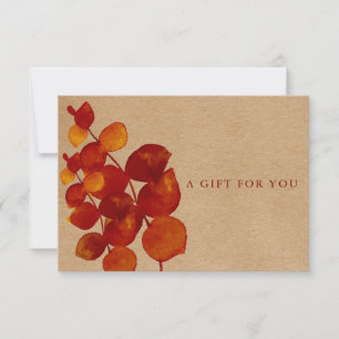 Elegante rustikale Eukalyptus-Geschenkgutschein