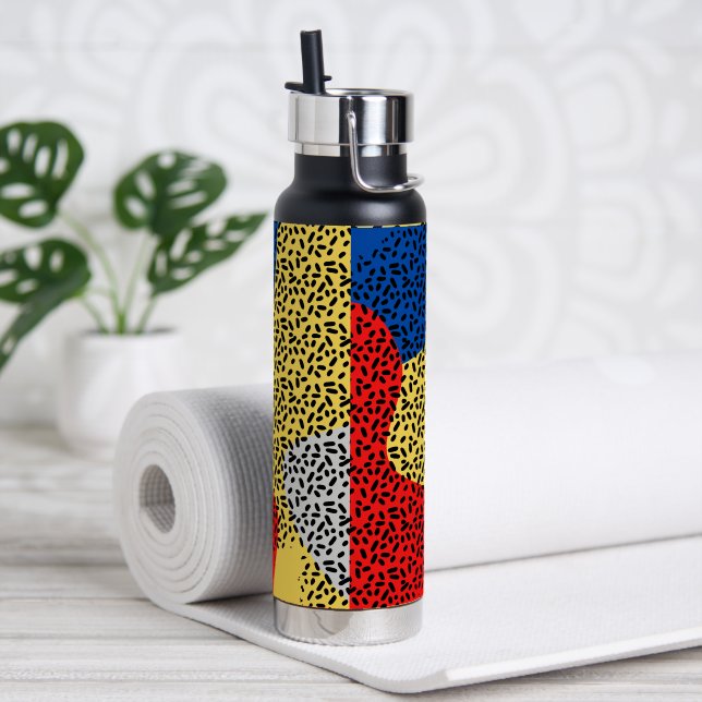Elegante rustikale Farbpunkte Trinkflasche (Yoga)
