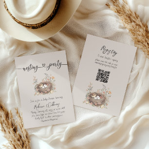 Elegante rustikale florale Babyparty-Nist-Party Einladung
