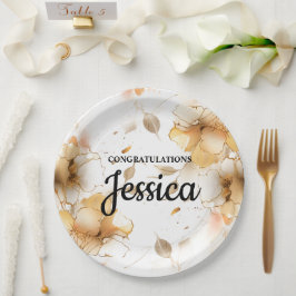 Elegante Rustikale Florale Babyparty Pappteller