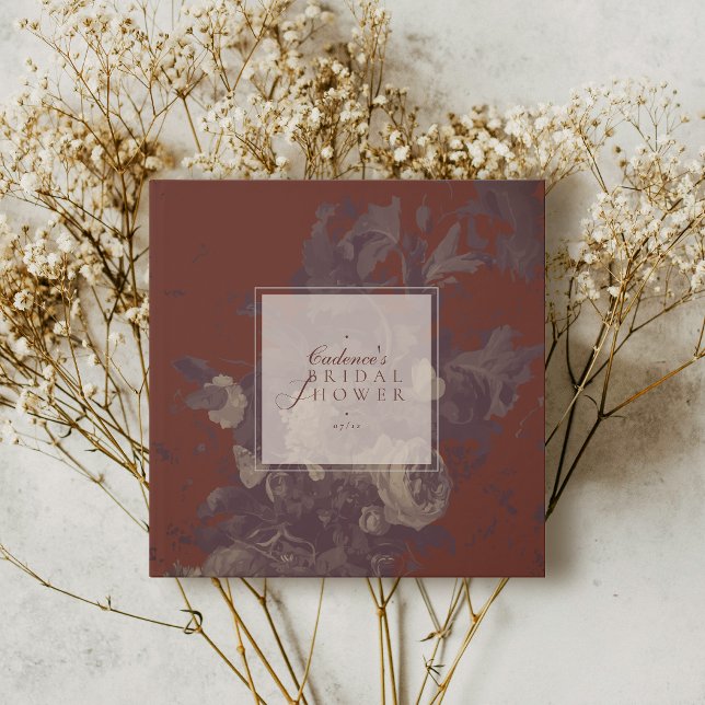 Elegante Rustikale Florale Hochzeitsdusche Terrako Gästebuch (Von Creator hochgeladen)