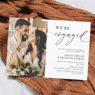 Elegante Rustikale Foto Engagement Partei Einladun Einladung