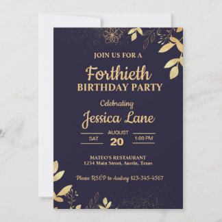 Elegante Rustikale Geburtstagsparty Einladung