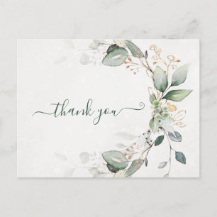 Elegante Rustikale Goldgräber Eukalyptus Moderne Postkarte