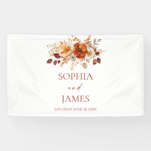 Elegante Rustikale Herbst-Herbst-Blumenhochzeit Banner