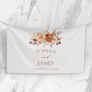 Elegante Rustikale Herbst-Herbst-Blumenhochzeit Banner