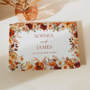 Elegante Rustikale Herbst-Hochzeit mit Blumen Gästebuch