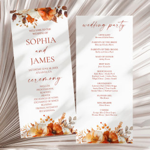 Elegante Rustikale Herbst-Hochzeit mit Blumen Programm
