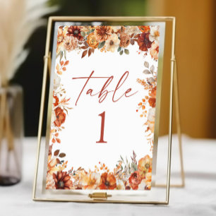 Elegante Rustikale Herbst-Hochzeit Tischnummer