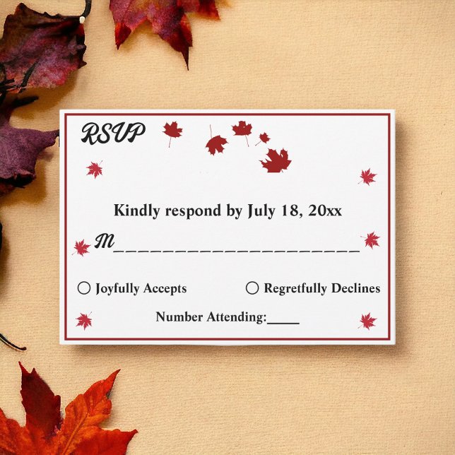 Elegante rustikale Herbstlaube Romantische Hochzei RSVP Karte (Von Creator hochgeladen)