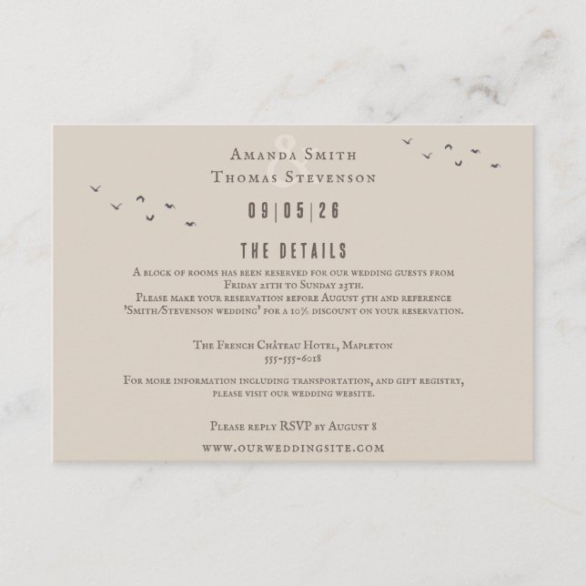 Elegante rustikale Herbstmontage Hochzeitslandscha Begleitkarte (Vorderseite)